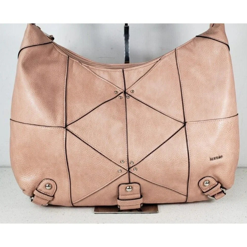 Kensie Hobo Peach/Pink Large Satchel Shoulder Handbag
